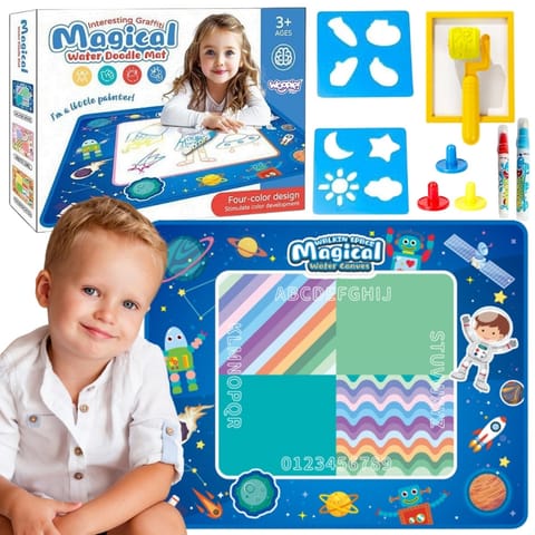 ⁨WOOPIE Mata Wodna do Malowania XXL 100x80cm Kosmos Niebieska⁩ w sklepie Wasserman.eu