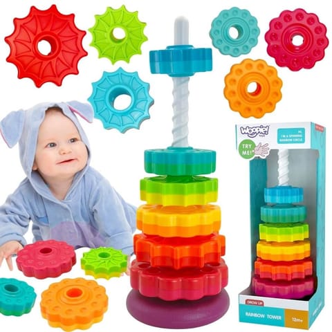 ⁨WOOPIE BABY Edukacyjna Piramidka Zakręcona Wieża⁩ w sklepie Wasserman.eu