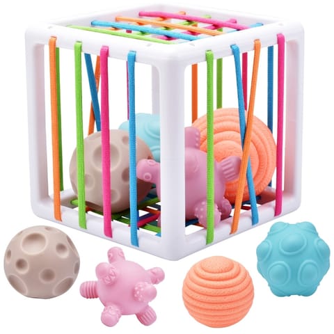 ⁨WOOPIE BABY Elastyczna Kostka Sensoryczna Sorter dla Dzieci Zwariowane Kształty 5 el.⁩ w sklepie Wasserman.eu