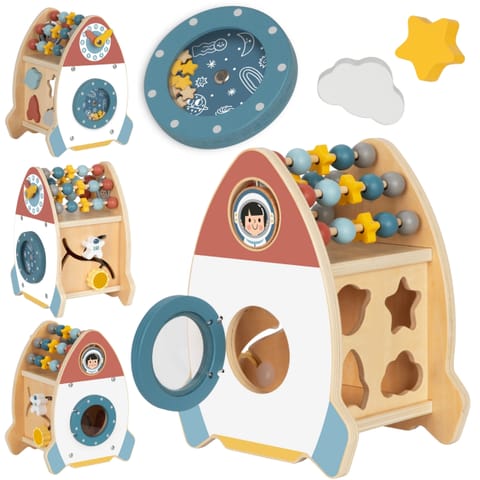 ⁨TOOKY TOY Kosmiczna Rakieta Aktywności Sorter Labirynt Drewniany⁩ w sklepie Wasserman.eu
