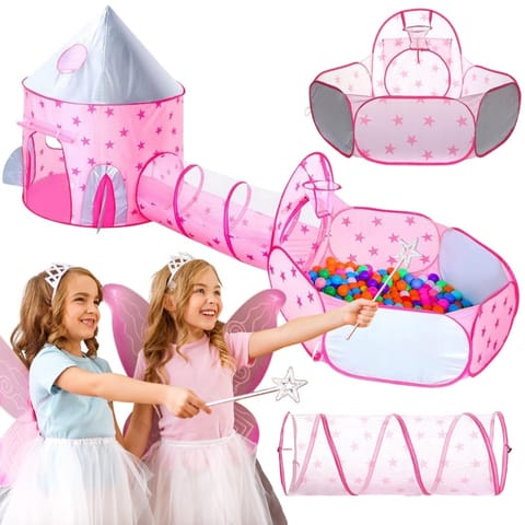 ⁨WOOPIE Namiot 3w1 Pałac Księżniczki XXL Domek Tunel Suchy Basen⁩ w sklepie Wasserman.eu