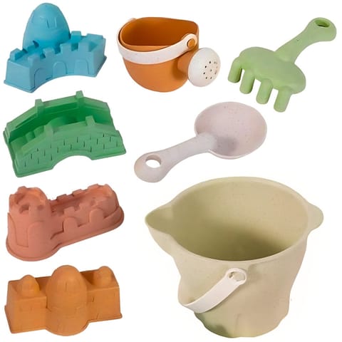 ⁨WOOPIE GREEN Zestaw do Piasku  w Wiaderku Zamki 8 el. BIODEGRADOWALNY ORGANICZNY MATERIAŁ⁩ w sklepie Wasserman.eu