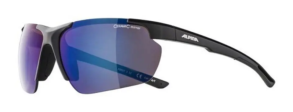 ⁨ALPINA Bike Glasses DEFEY HR colour BLACK Glass BLUE MIRROR Cat.3⁩ at Wasserman.eu