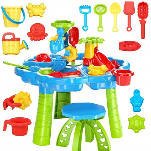 ⁨WOOPIE Stolik Wodny 2w1 Piaskownica z Krzesełkiem Aquapark z Delfinem⁩ w sklepie Wasserman.eu