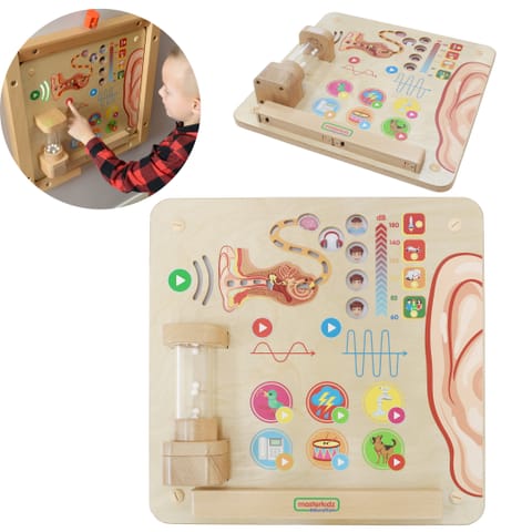 ⁨MASTERKIDZ Tablica Edukacyjna Zmysł Słuchu Montessori⁩ w sklepie Wasserman.eu