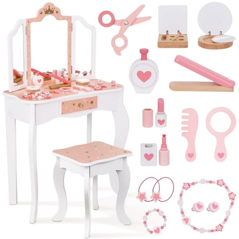 ⁨WOOPIE GREEN Drewniana Toaletka z Lustrem i Akcesoriami⁩ w sklepie Wasserman.eu