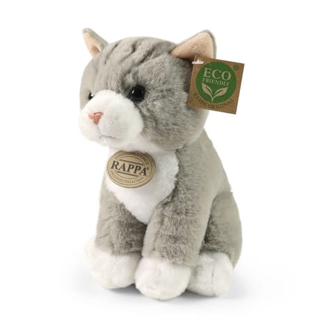 ⁨Rappa - Pluszowa realistyczna maskotka Kot szary siedzący 23 cm Eco-Friendly Soft Collection⁩ w sklepie Wasserman.eu