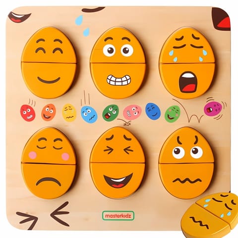 ⁨MASTERKIDZ Tablica do Nauki Emocji Drewniane Jajka jaki Humor? Montessori⁩ w sklepie Wasserman.eu