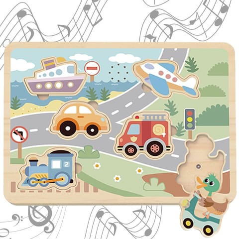 ⁨TOOKY TOY Drewniane Interaktywne Puzzle Pojazdy⁩ w sklepie Wasserman.eu
