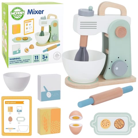 ⁨WOOPIE GREEN Drewniany Mikser Kuchenny Blender z Akcesoriami 11 el.⁩ w sklepie Wasserman.eu