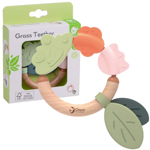 ⁨CLASSIC WORLD Drewniana Grzechotka  Sensoryczna Gryzak 2w1⁩ w sklepie Wasserman.eu