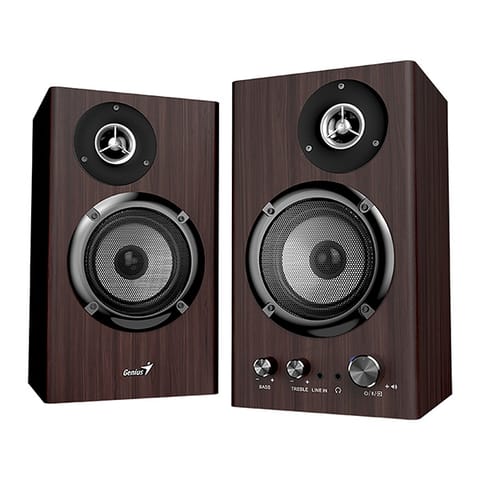 ⁨Genius głośniki SP-HF1812BT, 2.0, 50W, ciemny brąz, drewniane⁩ w sklepie Wasserman.eu