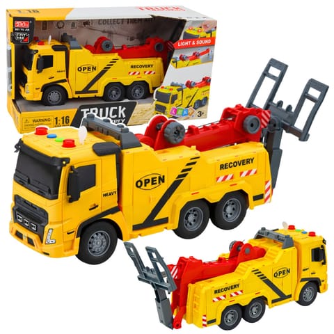 ⁨Samochód Holownik Pomoc Drogowa Hak Platforma Światła Dźwięki 1:16⁩ w sklepie Wasserman.eu