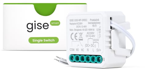 ⁨GISE Smart Pojedynczy moduł przekaźnikowy bezpotencjałowy niskonapięciowy WiFi | Tuya | GSS-WF-DRDC⁩ w sklepie Wasserman.eu