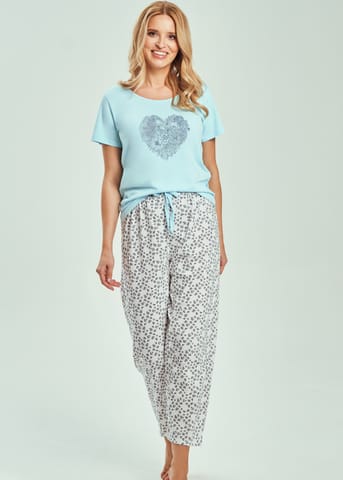 ⁨PIŻAMA TARO 3513 ALESSIA SS26 01 (kolor turkus, rozmiar M)⁩ w sklepie Wasserman.eu