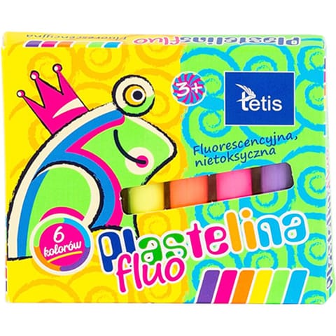 ⁨Plastelina FLUO 6kol.15g KP002-A TETIS⁩ w sklepie Wasserman.eu