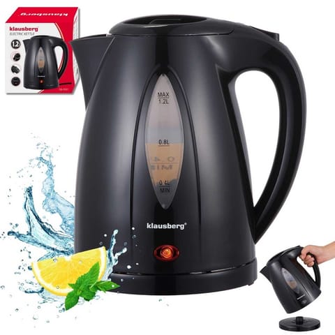 ⁨CZAJNIK ELEKTRYCZNY 1,2L KLAUSBERG KB-9001 CZARNY⁩ w sklepie Wasserman.eu