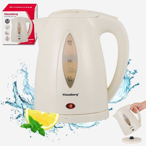⁨CZAJNIK ELEKTRYCZNY 1,2L KLAUSBERG KB-9002 KREMOWY⁩ w sklepie Wasserman.eu