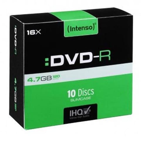 ⁨Intenso DVD-R, 4101652, 4.7GB, 16x, slim case, 10-pack, bez możliwości nadruku, 12cm, do archiwizacji danych, EOL⁩ w sklepie Wasserman.eu