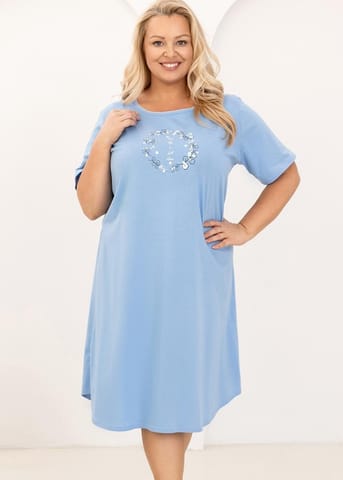 ⁨KOSZULA REGINA 176 NIEBIESKI XXL-4XL (kolor niebieski, rozmiar XXL)⁩ w sklepie Wasserman.eu