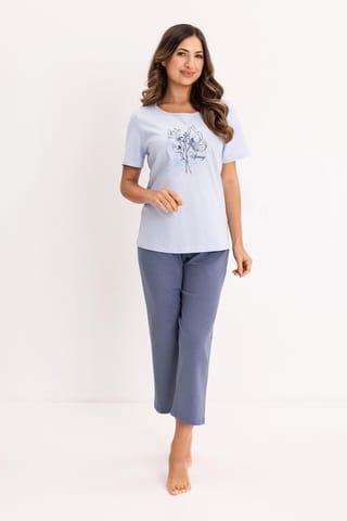 ⁨PIŻAMA REGINA DAMSKA 739 NIEBIESKI (kolor niebieski, rozmiar M)⁩ w sklepie Wasserman.eu