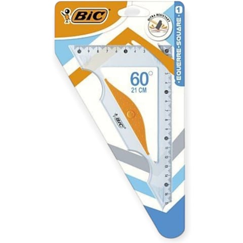 ⁨Ekierka prostokątna przezroczysta 17cm, 60 stopni 9926541 BIC⁩ w sklepie Wasserman.eu