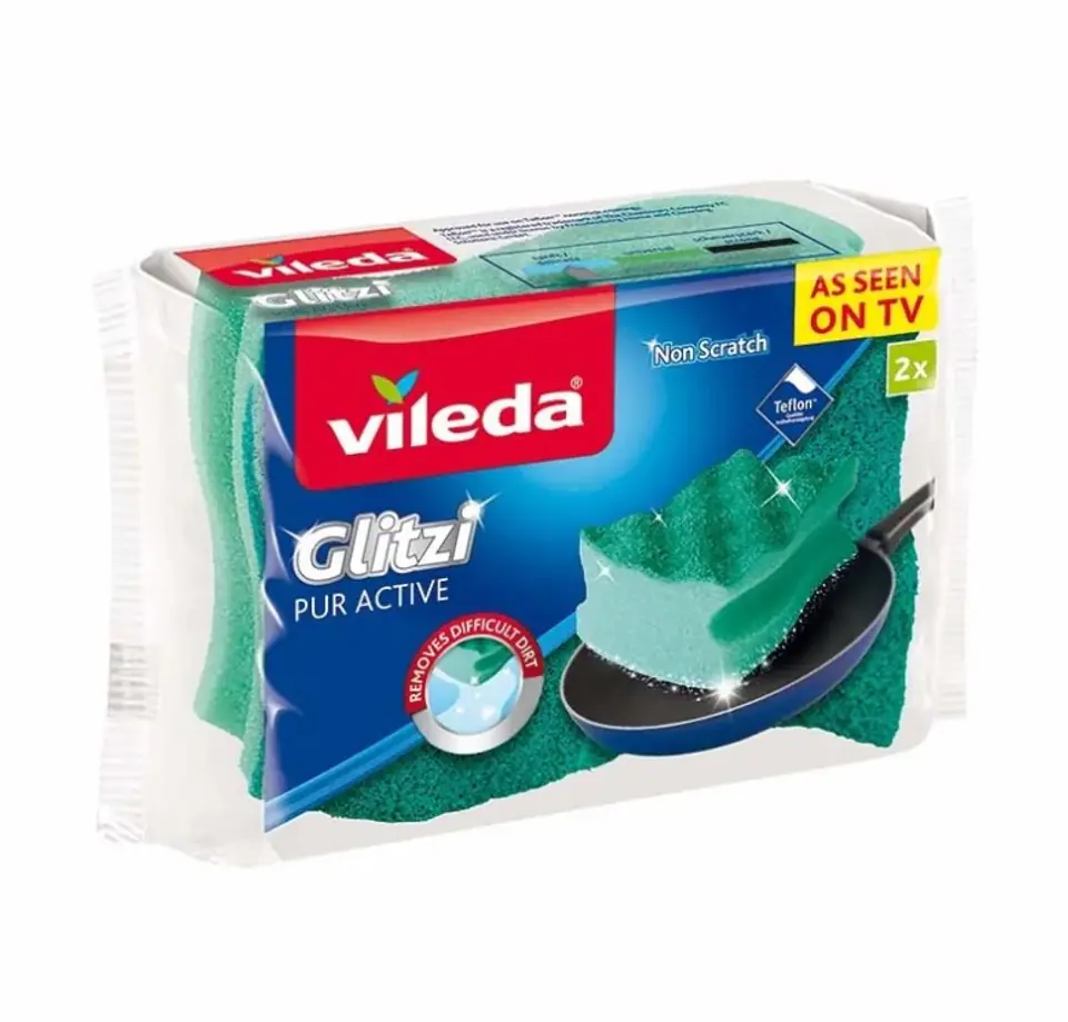 ⁨Profiled Sponge Scourer Vileda Pur Active 2 pcs.⁩ at Wasserman.eu