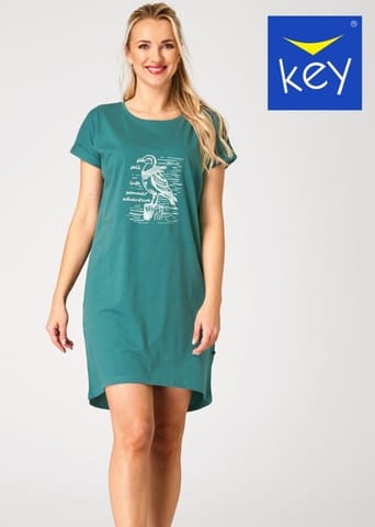 ⁨KOSZULA KEY LND-741 A26 (kolor turkus, rozmiar S)⁩ w sklepie Wasserman.eu