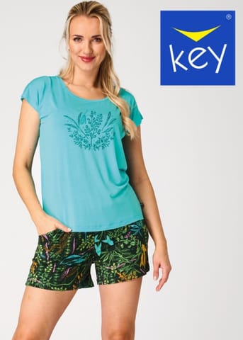 ⁨PIŻAMA KEY LNS-580 A26 (kolor turkus, rozmiar S)⁩ w sklepie Wasserman.eu