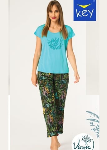 ⁨PIŻAMA KEY LNS-582 A26 (kolor turkus, rozmiar S)⁩ w sklepie Wasserman.eu