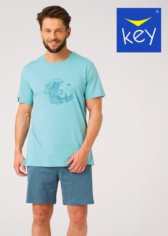 ⁨PIŻAMA KEY MNS-738 A26 (kolor turkus, rozmiar XXL)⁩ w sklepie Wasserman.eu