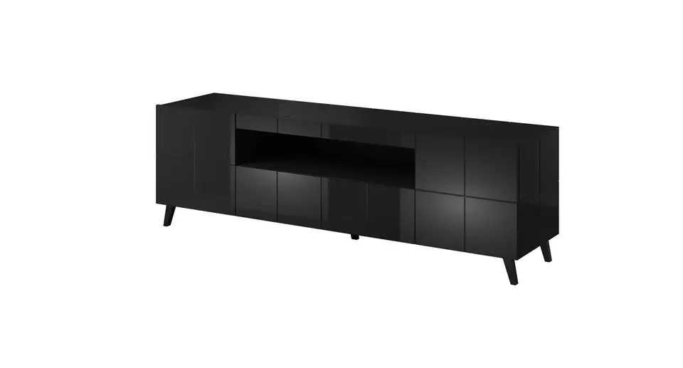 ⁨Cama TV stand REJA black gloss/black gloss⁩ at Wasserman.eu