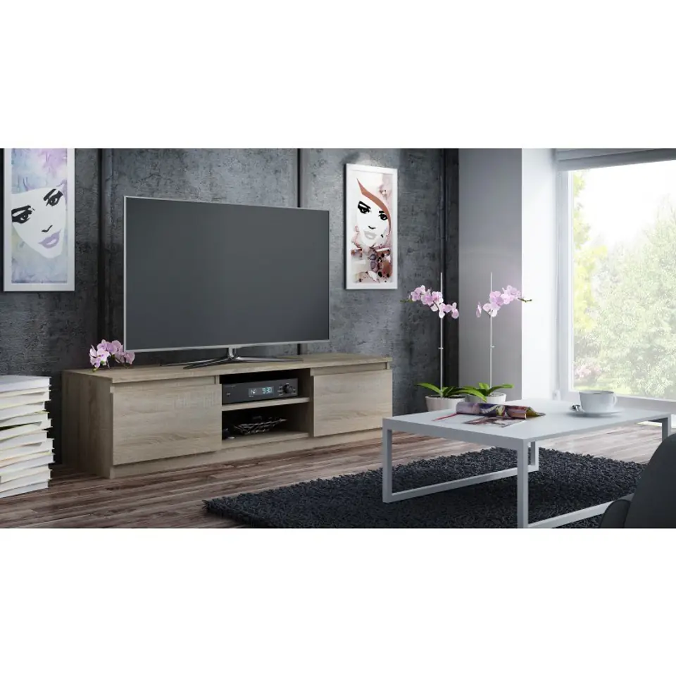 ⁨Topeshop RTV140 SONOMA TV stand/entertainment centre 2 shelves⁩ at Wasserman.eu