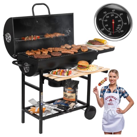 ⁨Grill węglowy ogrodowy 2 ruszty popielnik BAREL WOOD⁩ w sklepie Wasserman.eu