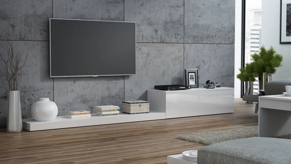 ⁨Cama TV stand LIFE 300/42/35 white/white gloss⁩ at Wasserman.eu