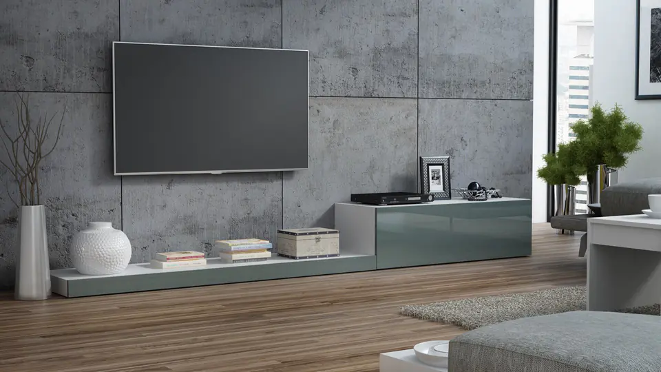 ⁨Cama TV stand LIFE 300/42/35 white/grey gloss⁩ at Wasserman.eu