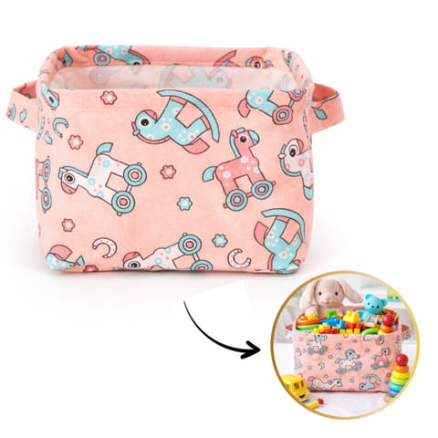 ⁨Pojemnik na zabawki, kosz materiałowy, worek na pranie KONIKI OR51WZ2⁩ w sklepie Wasserman.eu