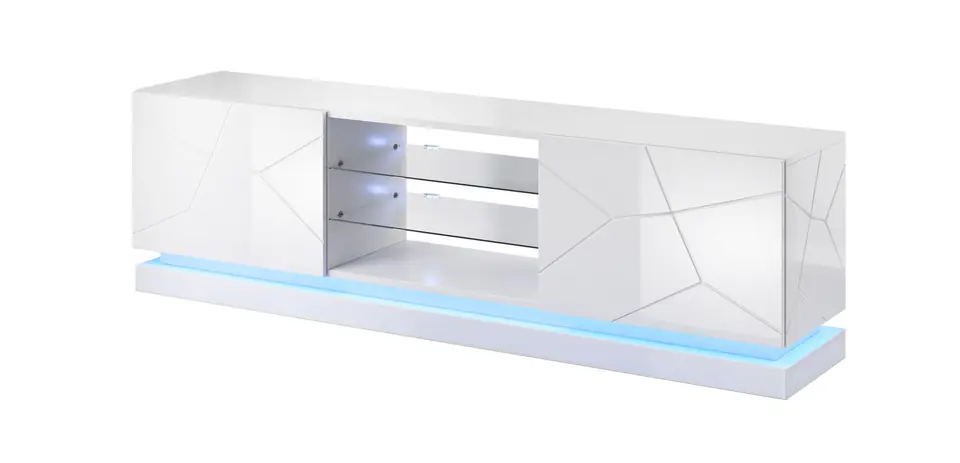 Szafka RTV QIU 200 MDF biały połysk/ biały połysk w sklepie Wasserman.eu