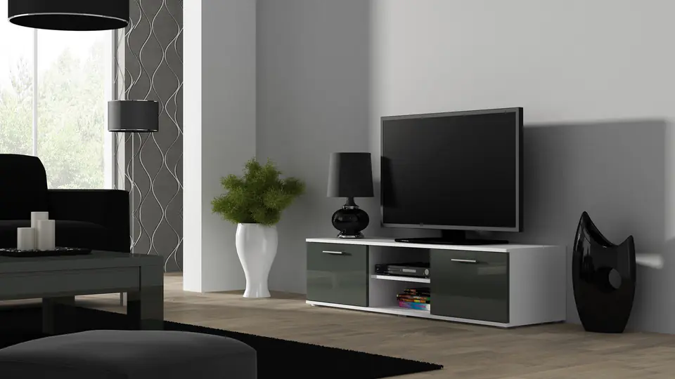 ⁨Cama TV stand SOHO 140 white/grey gloss⁩ at Wasserman.eu