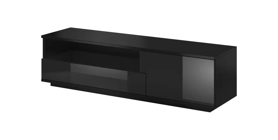 Szafka RTV MUZA 138/40/41 czarny/ czarny połysk w sklepie Wasserman.eu