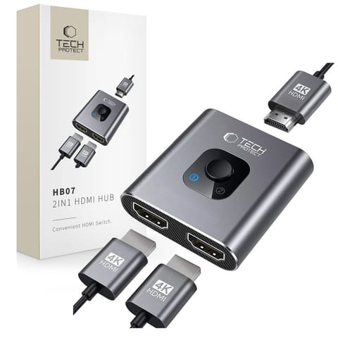 ⁨HUB adapter 2w1 HDMI 4K 60HZ - szary⁩ w sklepie Wasserman.eu
