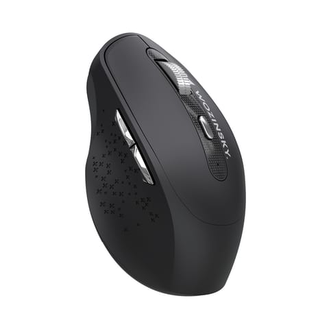 ⁨Myszka bezprzewodowa ergonomiczna 6 przycisków Bluetooth 1600 DPI - czarna⁩ w sklepie Wasserman.eu