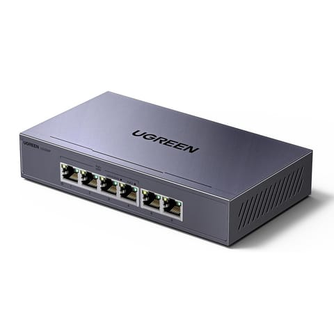 ⁨Switch przełącznik sieciowy Ethernet 6-Portowy 1Gb/s z PoE - szary⁩ w sklepie Wasserman.eu