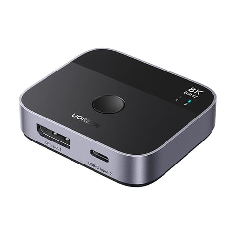 ⁨Switch przełącznik DisplayPort USB-C do USB-C - szary⁩ w sklepie Wasserman.eu