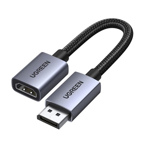 ⁨Kabel adapter DisplayPort - HDMI 4K 20cm - szary⁩ w sklepie Wasserman.eu
