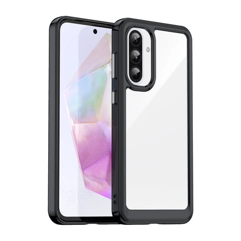 ⁨Etui pokrowiec z elastyczną ramką do Samsung Galaxy A56 Outer Space Case - czarne⁩ w sklepie Wasserman.eu