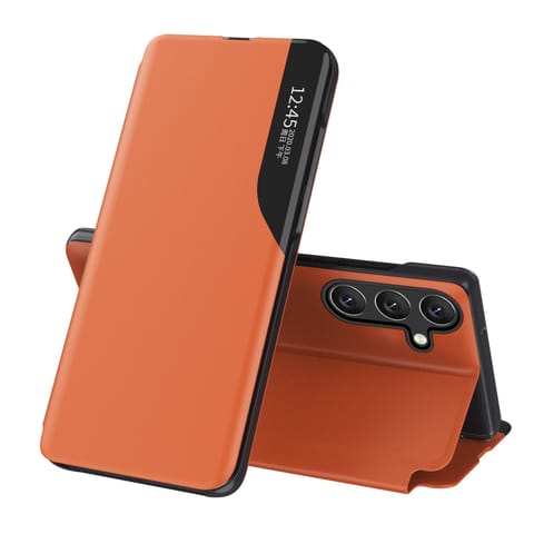 ⁨Etui futerał z klapką podstawką na Samsung Galaxy A26 Eco Leather View Case - pomarańczowe⁩ w sklepie Wasserman.eu
