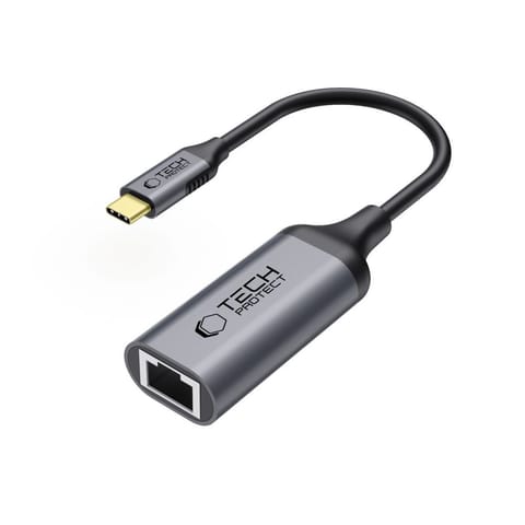 ⁨Adapter przejściówka USB-C do Ethernet RJ45 1000Mbps - czarny⁩ w sklepie Wasserman.eu