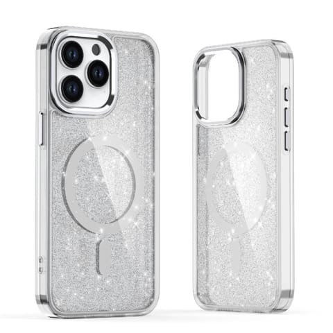 ⁨Etui pokrowiec brokatowy na iPhone 16e Glitter Case MagSafe - biały⁩ w sklepie Wasserman.eu
