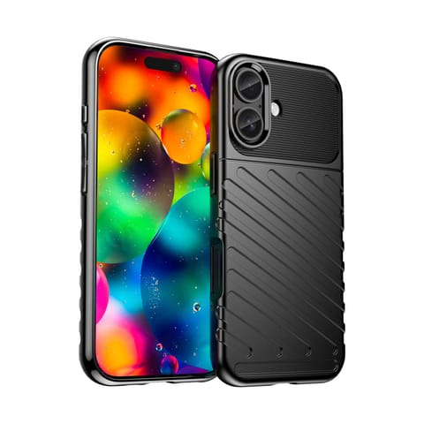 ⁨Etui pokrowiec plecki na iPhone 17 Thunder Case - czarne⁩ w sklepie Wasserman.eu